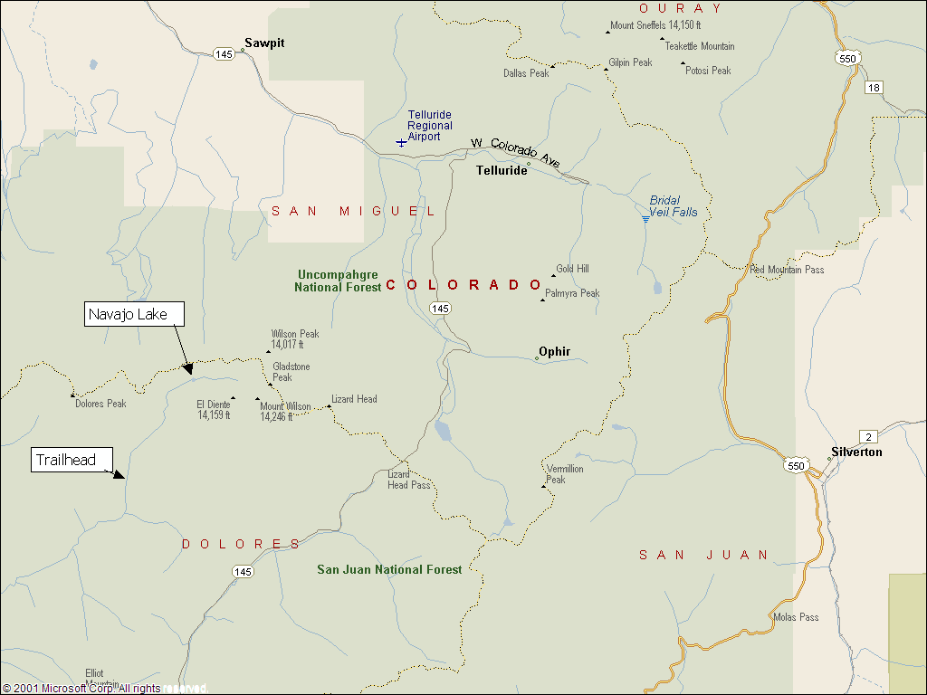 Navajo Lake Map